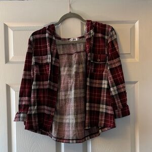 Plaid kids Shirt with hood